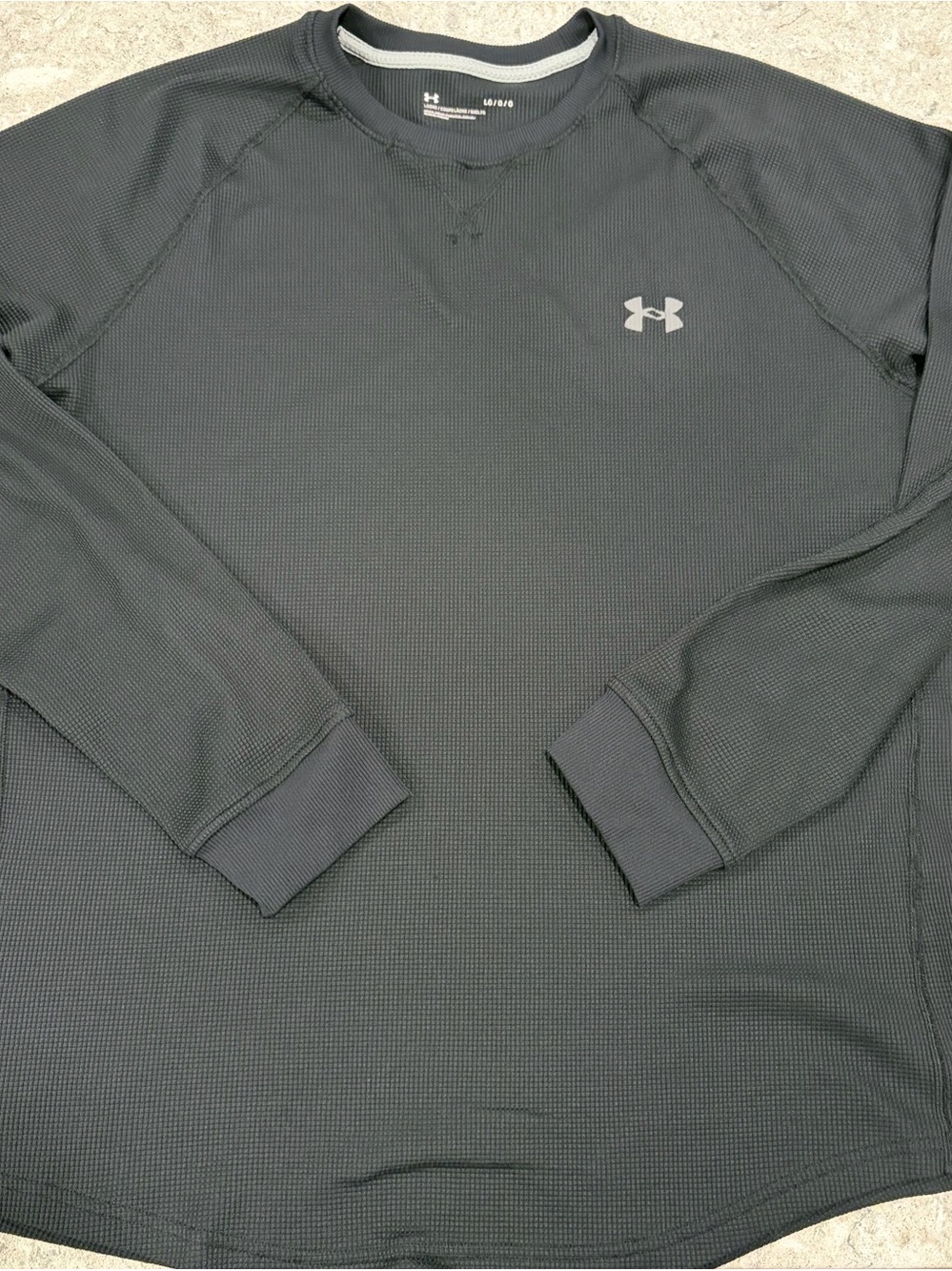 Under Armour Men’s Long Sleeve Waffle Crew - Black-Large